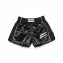 Fighter Thaishorts, - svarta med print